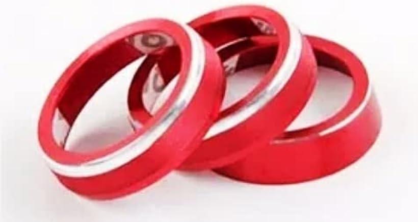 ジムニー エアコンダイヤルカバー インテリアパネル JB64W シエラ JB74W エアコンダイヤルリング アクセサリー 3Pセット レッド (レッド)