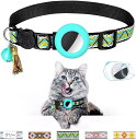 エアタグ用首輪 AirTag 猫 犬 ペット首輪 迷子 鈴 防水 ペット用品(グリーン)