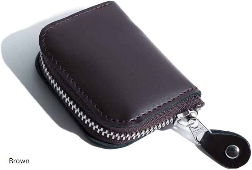 U, 吉 - 小銭入れ 小さい メンズ コインケース レディース こぜにいれ 本革 コンパクト Brown (Brown)