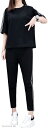 エンプティオ 上下 スエットセット セットアップ レディース(ブラック/ブラック, 2XL)