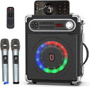 【楽天ランキング1位入賞】互換品スピーカーセット 拡声器 ワイヤレスマイク2本 Bluetooth 5.0対応 高低音強化機能搭載(黒)