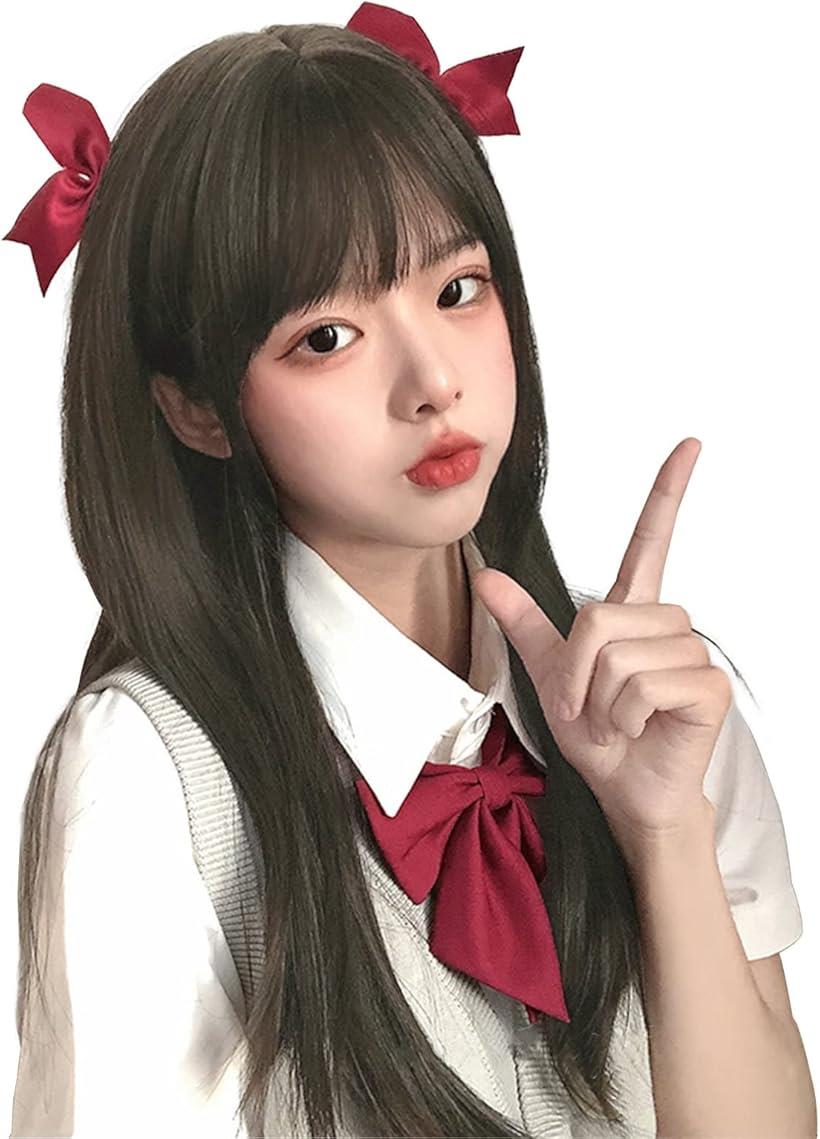 ウィッグ ロング ストレート ウイッグ セミロング 女装 フルウィッグ コスプレ ボックス 付 ライトブラウン (8-ライトブラウン55CM)