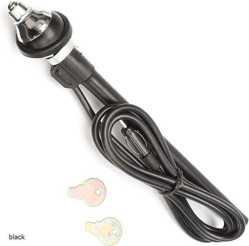 ラジオアンテナ 伸縮 カー 旧車 FM AM 電波 ケーブル 120cm 汎用品 カスタム (black)