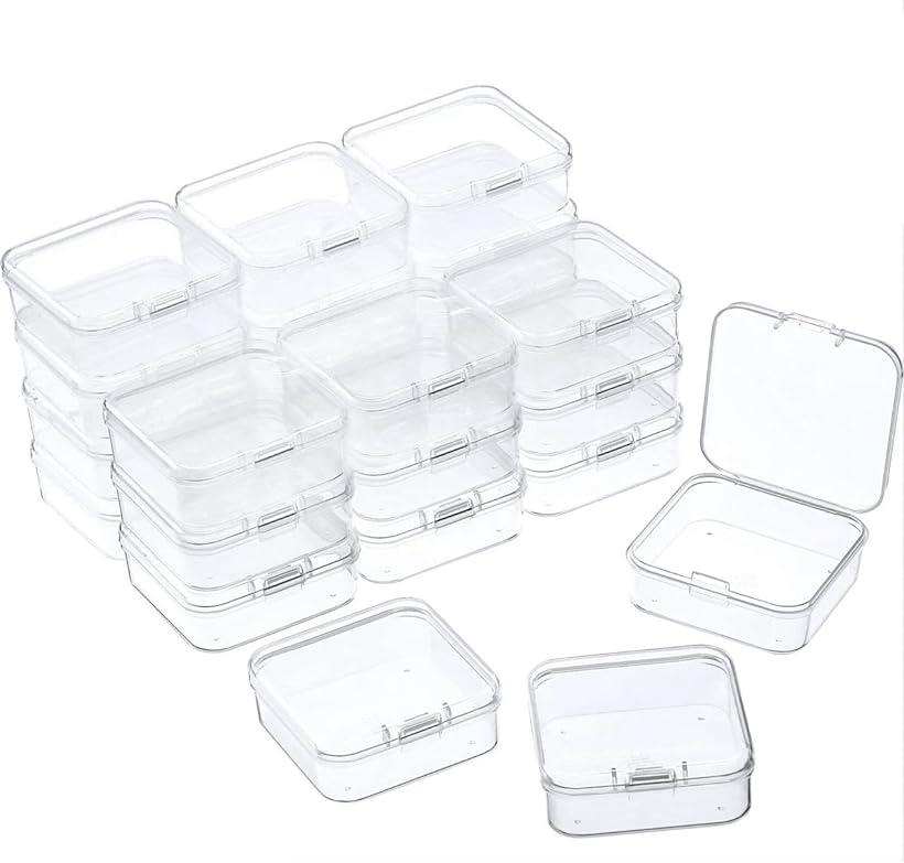 プラスチックケース 40個セット 小物ケース 小物収納 切手 パーツ 小分け 4.3x4.3x2cm (4.3x4.3x2cm)