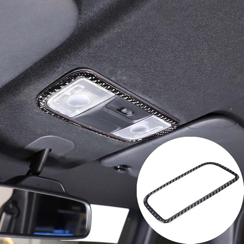 FOR Honda N-BOX 2017-2021年適用 ホンダN-BOX 2018 2019 2020 ホンダN-BOX2017～2021 読書灯フレームデコレーションステッカー(黒-ケーボン繊維)