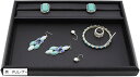 【楽天ランキング1位入賞】リング溝付き ジュエリートレイ ジュエリーケース アクセサリートレー 業務用 接客トレイ 収納 プロ仕様 ジュエリーボックス 黒 PUレザー(黒 PUレザー)