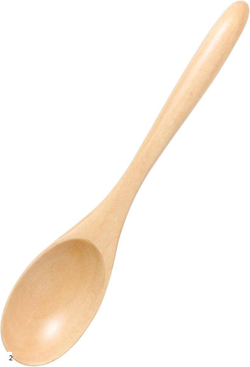 食洗機対応 木製スプーン 小 天然木 (ナチュラル, 2本)