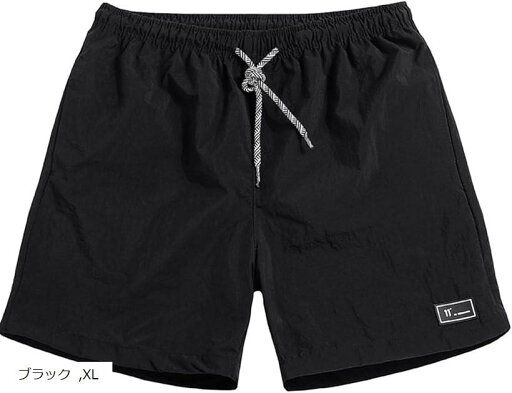 ショートパンツ サーフパンツ メンズ シンプル 海パン 水着 ハーフパンツ スポーツ サーフィン 水陸両用(ブラック, XL) ショートパンツ サーフパンツ メンズ シンプル 海パン 水着 ハーフパンツ スポーツ サーフィン 水陸両用(ブラック, XL)