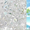 窓ガラス目隠しフィルム 目隠しシート フィルム剥がせる 水で貼るだけ 窓用フィルム(花柄(透明), 60cmx10m)