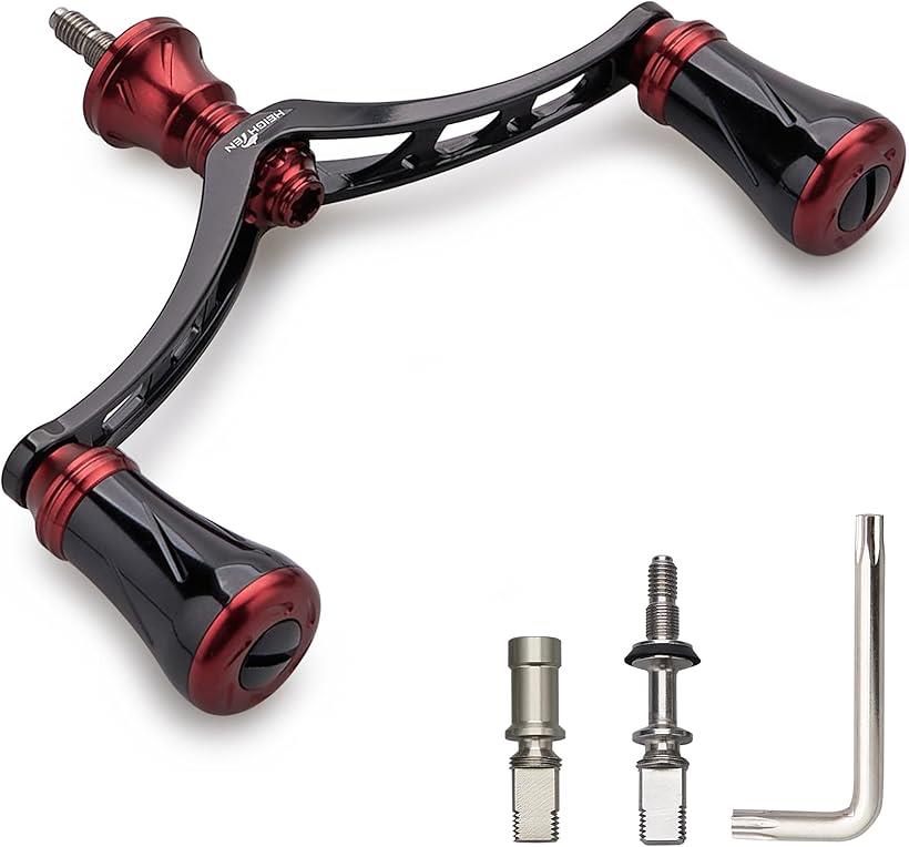 98mm リール ハンドル 19mm ノブ 搭載 シマノ ダイワ 通用 スピニングリール用 New Pillar Series - ブ..