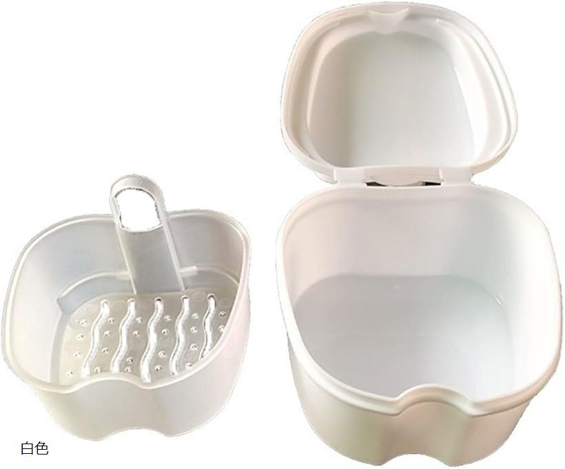 入れ歯 マウスピース リテーナー ケース 携帯用 洗浄剤 部分入れ歯 義歯 容器 ミニサイズ 煮沸消毒可能 白色 (白色)