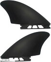 サーフボード 用 フィン FUTURE フューチャー 対応 モデル 2枚セット TWIN KEEL 4.65” ブラック UVカット(ブラック, L)