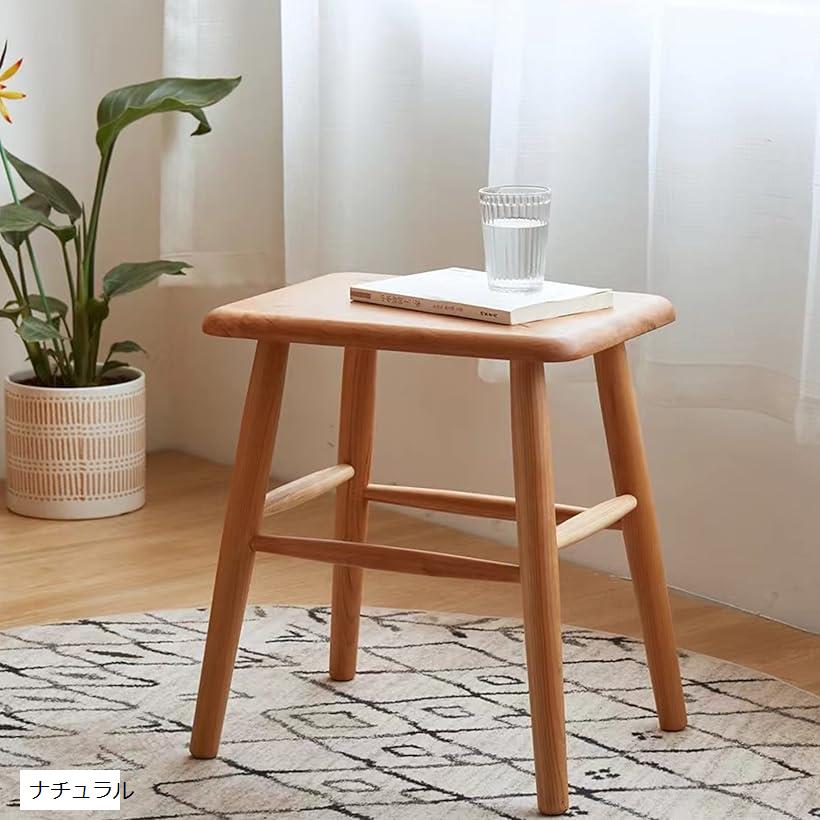 スツール 木製 椅子 幅40cmx奥行30cmx高さ45cm ダイニングチェア ウッドスツール (ナチュラル)