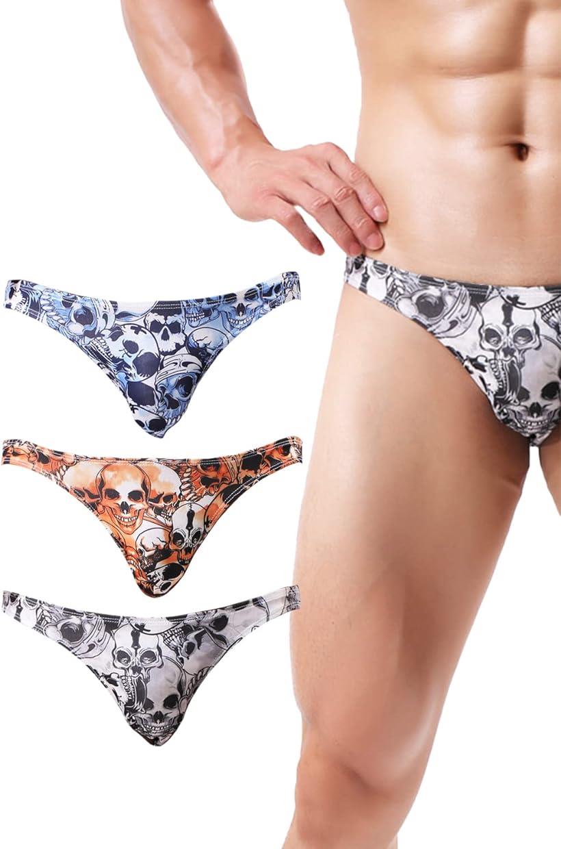 3色セット メンズ ビキニ ブリーフ パンツ M (オレンジ, M)