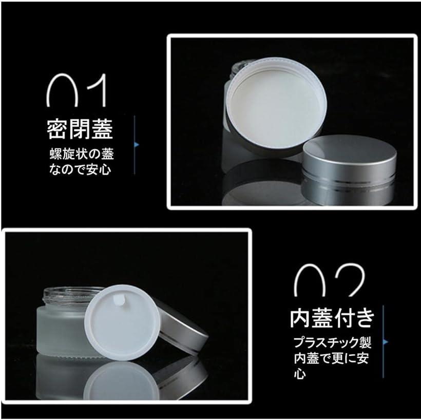 クリーム容器 遮光瓶 ガラス 詰替え 6個 セット 内蓋付き シルバー 30g (シルバー, 30g) horiku-10178464 ホリック サンプル画像2