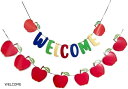 ガーランド アップル 飾り WELCOME/WELCOME BACK ホーム パーティー グッズ 歓迎 バナー りんご 誕生日 装飾(WELCOME)