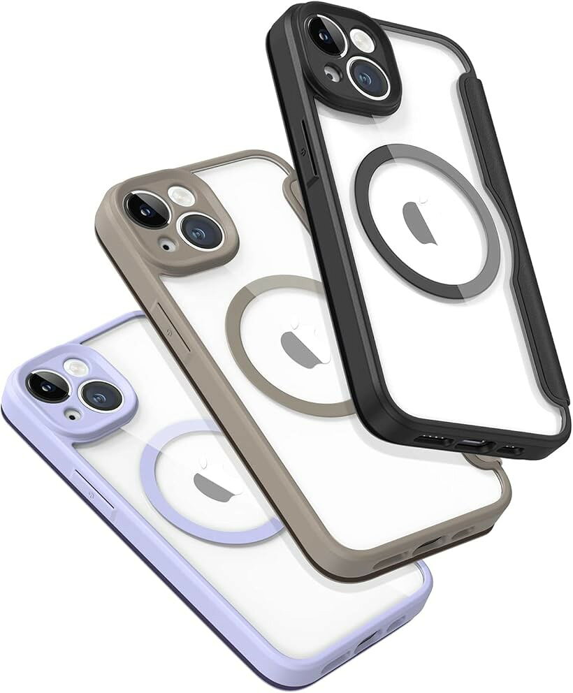 iPhone ケース 手帳型 ワイヤレス充電対応 薄型 PUレザー 背面 クリア カード入れ (ベージュ, iPhone 13)