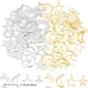 星月ペンダント 80個 4スタイル ステンレススチール 中空ペンダント 低刺激性 金属 チャーム Styles-80pcs ステンレス鋼(2色-4スタイル, 4...