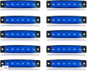 互換品 サイドマーカー led 12v 24v 兼用 6連 マーカーランプ トラック ダウンライト 照明 10個セット(ブルー)