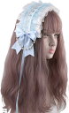 カチューシャ ヘッドドレス ロリータ メイド コスプレ レディース リボン 萌え(ブルー)