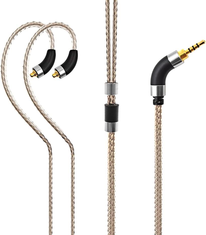 plus25 リケーブル mmcxケーブル 2.5mm イヤホンケーブル 銀メッキ 高純度単結晶銅 4芯 長1.2m(2.5mm高純度単結晶銅ケーブル)