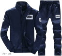 ジャージ 上下セット セットアップ スウェット メンズ(ブルー, 2XL)