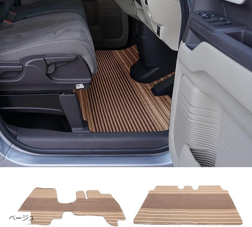 互換品新型 HONDA ホンダ N-BOX 2017～2021 JF3 JF4 専用 カーマット フロアマット ベージュ (ベージュ)