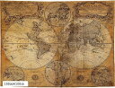 世界地図 ポスター アンティーク マップ ヴィンテージ 壁飾り 布製 ワールドマップ 古地図 150cm✖100cm(150cm✖1...