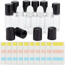 10本30ml ガラスローラーボトル 透明 ロールオンボトル アトマイザー 詰め替え可能 エッセンシャルオイルボトル 香水 精油 アロマ保存容器 小分け用 ボトルオープナー・ステッカー付き