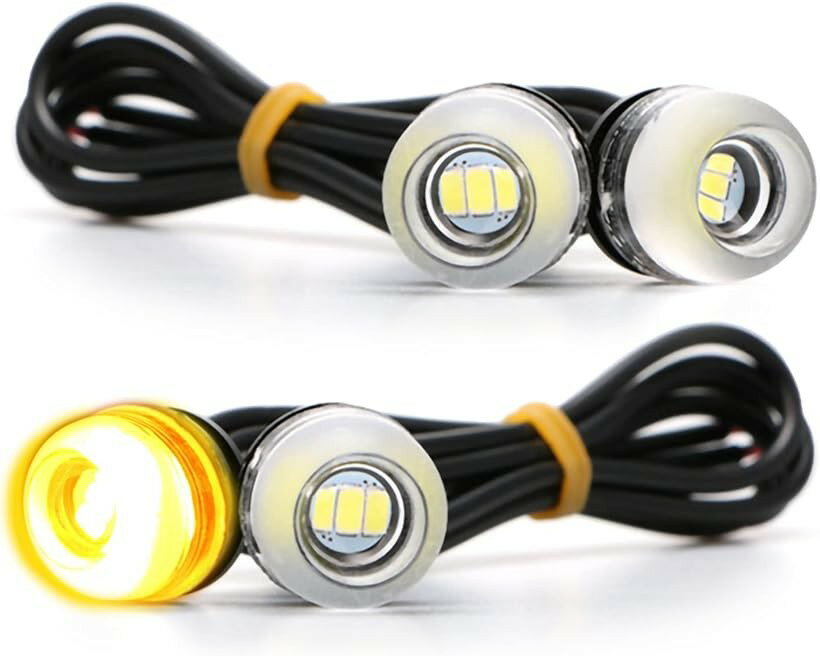 互換品Yuumo バイク ウインカー LED 極小 高輝度 ミニ ナノ 小型 M6 汎用 4個セット アンバー オレンジ (オレンジ)