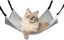 猫 ハンモック ベット ゲージ 快適設計 長さ調節可 耐荷重10kg 58x48cm 丈夫 丸洗い( グレーチェック柄, 58L x 48W x 1H cm)