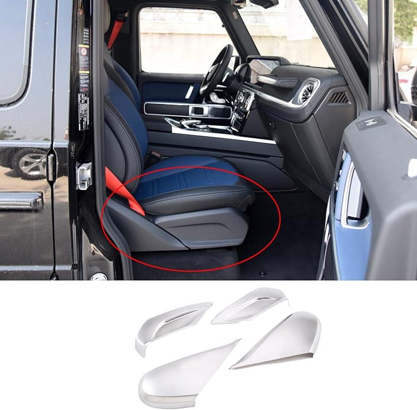 Mercedes Benz G Class W463 G500 2019 2020年適用 メルセデスベンツGクラス 2020年用 カーシートサイドトリムパネルアクセサリー対応 カーシートサイドデコレーションパネルカバートリム( シルバー)