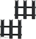 ロッドホルダー 3連タイプ 釣り竿スタンド ロッドスタンド ボート用品 壁掛け(ホワイト/ブラック, 筒直径4.6cm)