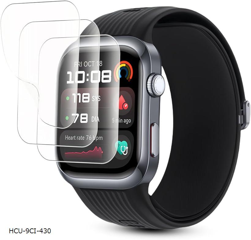 3枚セットFor HUAWEI WATCH D2 用 フィルム 柔らかいTPU製 3D全面保護 薄い 気泡レス キズ修復 高透過率 スクラッチ防止 保護フィルム 自動修復/気泡ゼロ/超薄型0.15mm(HCU-9CI-430)