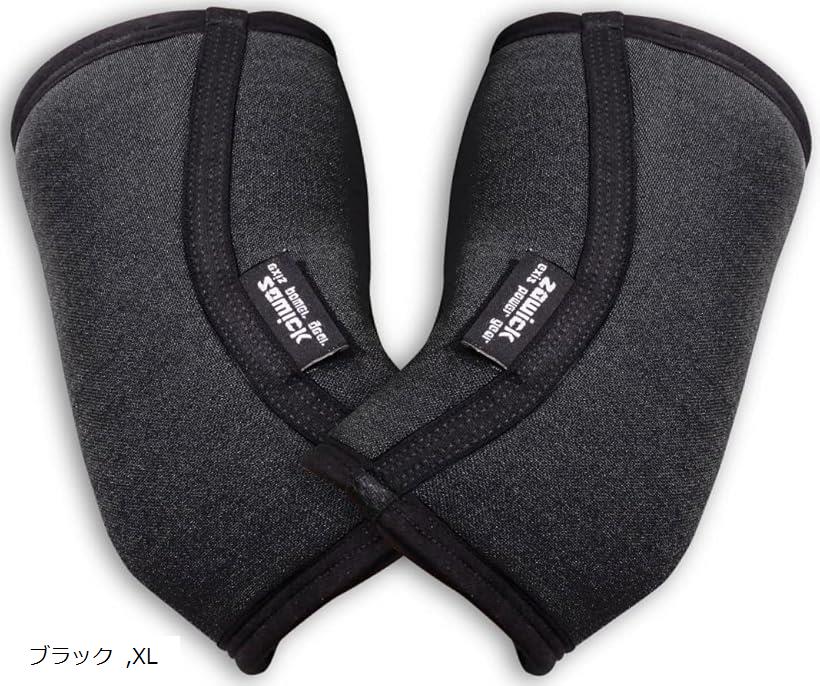 社製 エルボースリーブ 肘サポーター 筋トレ ベンチプレス ウエイトトレーニング ブラック XL (ブラック, XL)