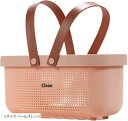 バスルーム用バスケット スパバッグ カゴ バス用品 通気性 大容量 持ち手 持ち運び Lサイズ ペールオレンジ(Lサイズ ペールオレンジ)(3)
