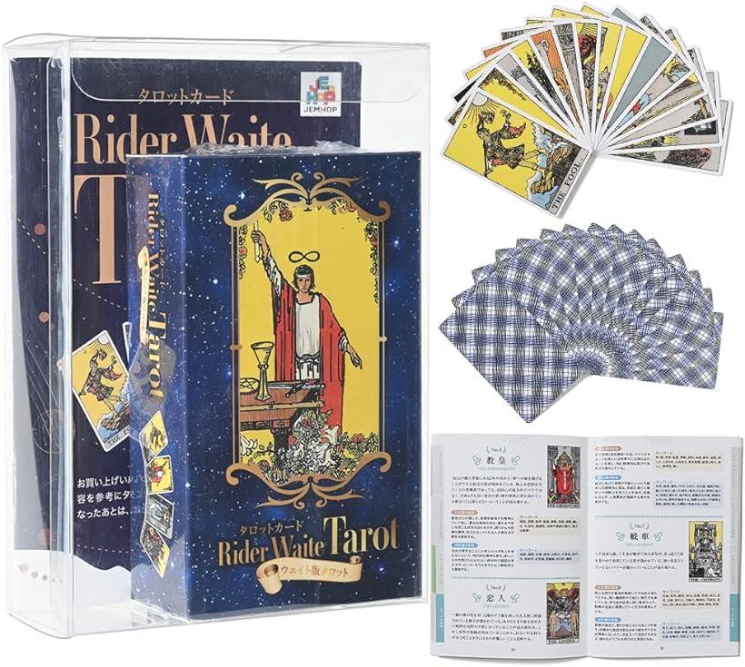 AI タロットカード 80pカラー ウェイト ライダー TAROT CARD Smith Waite Rider Deck 78枚 スタンダード ジェムホップ 70mmx120mm( マルチカラー, 70mmx120mm)