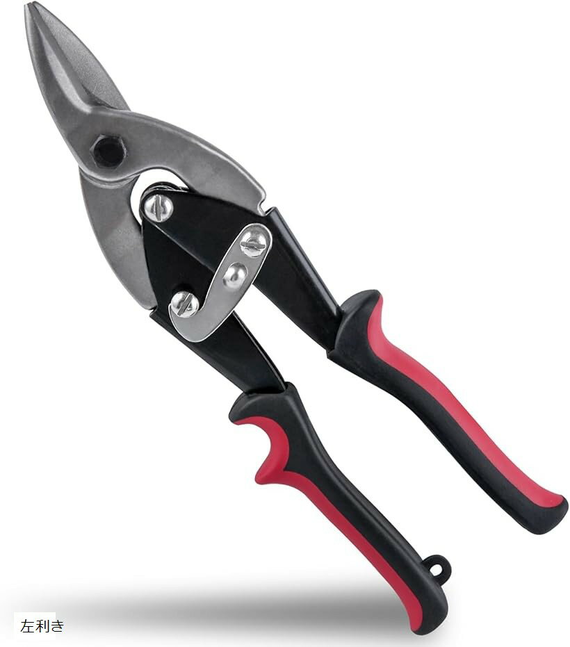 【楽天ランキング1位入賞】金切りはさみ 倍力型 金切バサミ 金切はさみ 金切ハサミ 航空スニップ 右 ギザ刃 強力ハサミ 金切ばさみ 強力鋏 かなきりばさみ 金属 金切鋏 なんでも切れるハサミ (レッド, 10)