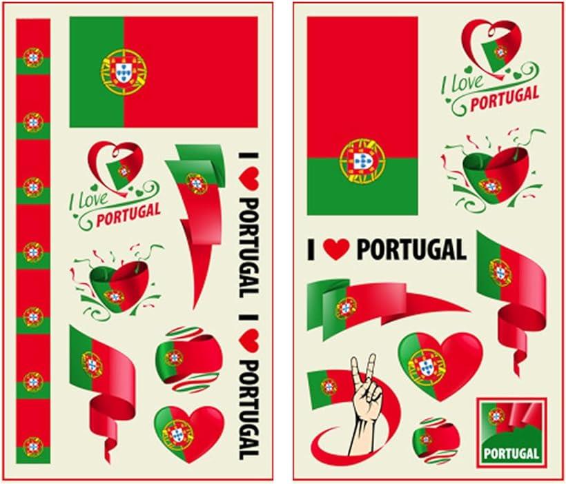 タトゥーシール フェイスシール 国別 国旗 ワールドカップ WBC ラグビー サッカー バスケ( ポルトガル, 5.8x9.6cm)