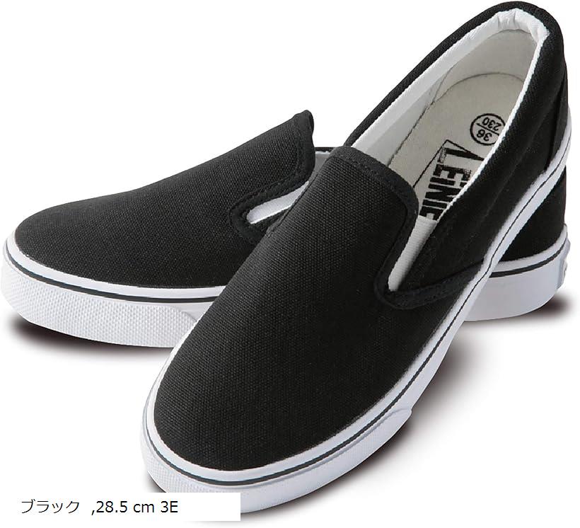 メンズ レディース スリッポン デッキシューズ 無地 黒 白 ライン キャンバス カジュアル スニーカー ..