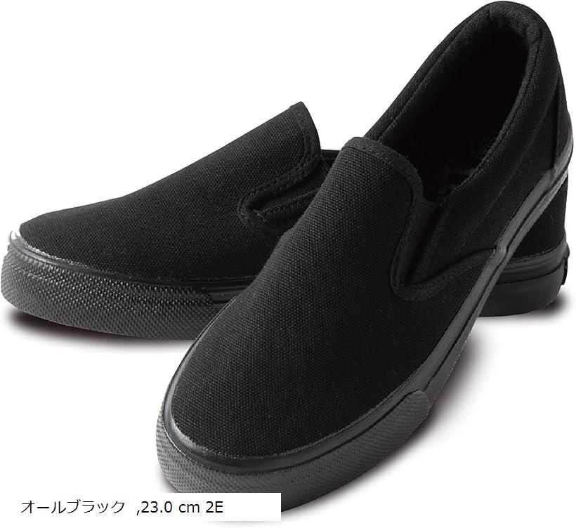 メンズ レディース スリッポン デッキシューズ 無地 黒 白 ライン キャンバス カジュアル スニーカー ..