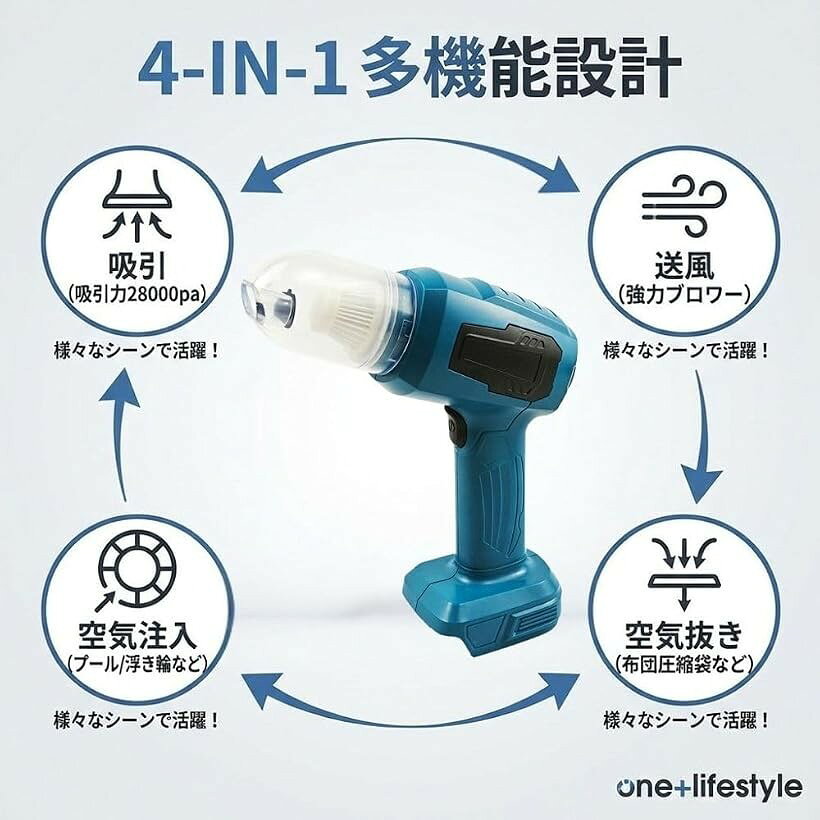 互換品 新型マキタ互換 バキュームクリーナー 強力ブロワー 充電式 コードレス掃除...