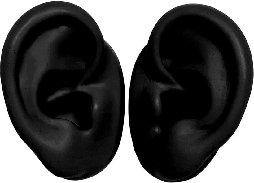 耳 シリコン 模型 左右セット 縫合 絵画 練習用( ブラック)