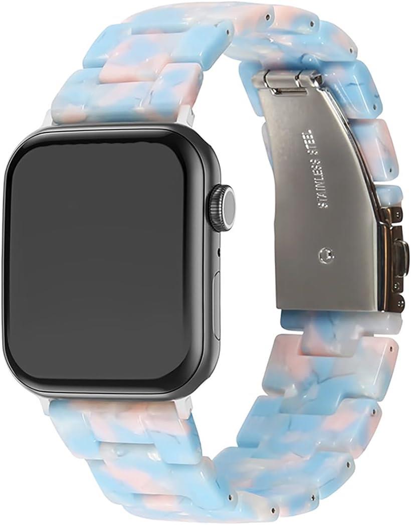 アップルウォッチバンド メンズ SE 8 7 6 5 4 3 2 1 Apple Watch iwacth 樹脂 ステンレス( バニラスカイ, 38/40/41mm)