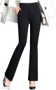 フレアパンツ レディース ロングパンツ(ブラック, S)