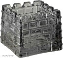 灰皿 ガラス おしゃれ タバコ 四角 小さい クリスタル レトロ 卓上 大容量 かわいい(クリアブラック, 8.5cmx8.5cmx7.8cm)
