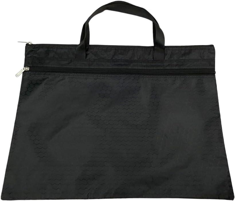 書類バッグ A3 ファイルバッグ 書類ケース キャリングケース ビジネスバッグ 通勤 通学 手提げ 鞄( ブラック, 49cmx34.5cm)