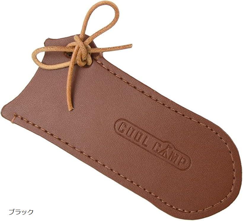 スキレットハンドルカバー ハンドルホルダー ハンドルミット 革 耐熱 キャンプ用食器 調理器具(ブラ ...