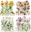 フレークシール 花 植物 透明 大容量 160枚セット スマホ 手帳 装飾 デコ フラワー ステッカー(パターンA)
