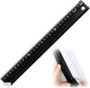 アルミ定規 カッター ものさし 物差し 滑り止め 持ち手付き 30cm(ブラック)